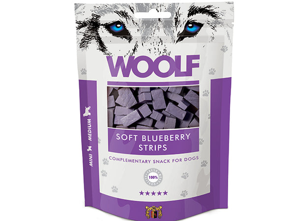 Woolf Soft Blueberry Strips 100g