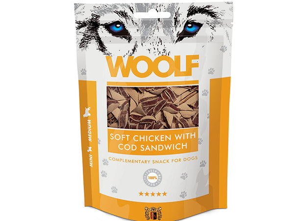 Woolf Soft Chicken with Cod Sandwich 100g