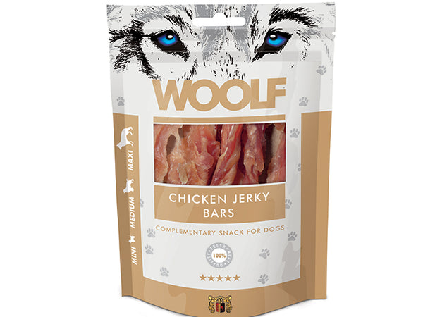 Woolf Chicken Jerky Bars 100g