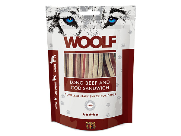 Woolf Long Beef & Cod Sandwich 100g