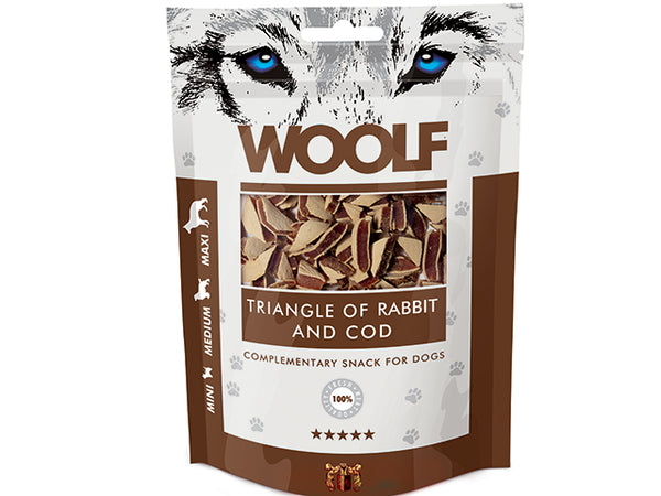 Woolf Rabbit & Cod Triangle 100g