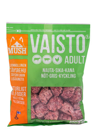 MUSH Vaisto® grøn (okse-gris-kylling) - Hundens Valg